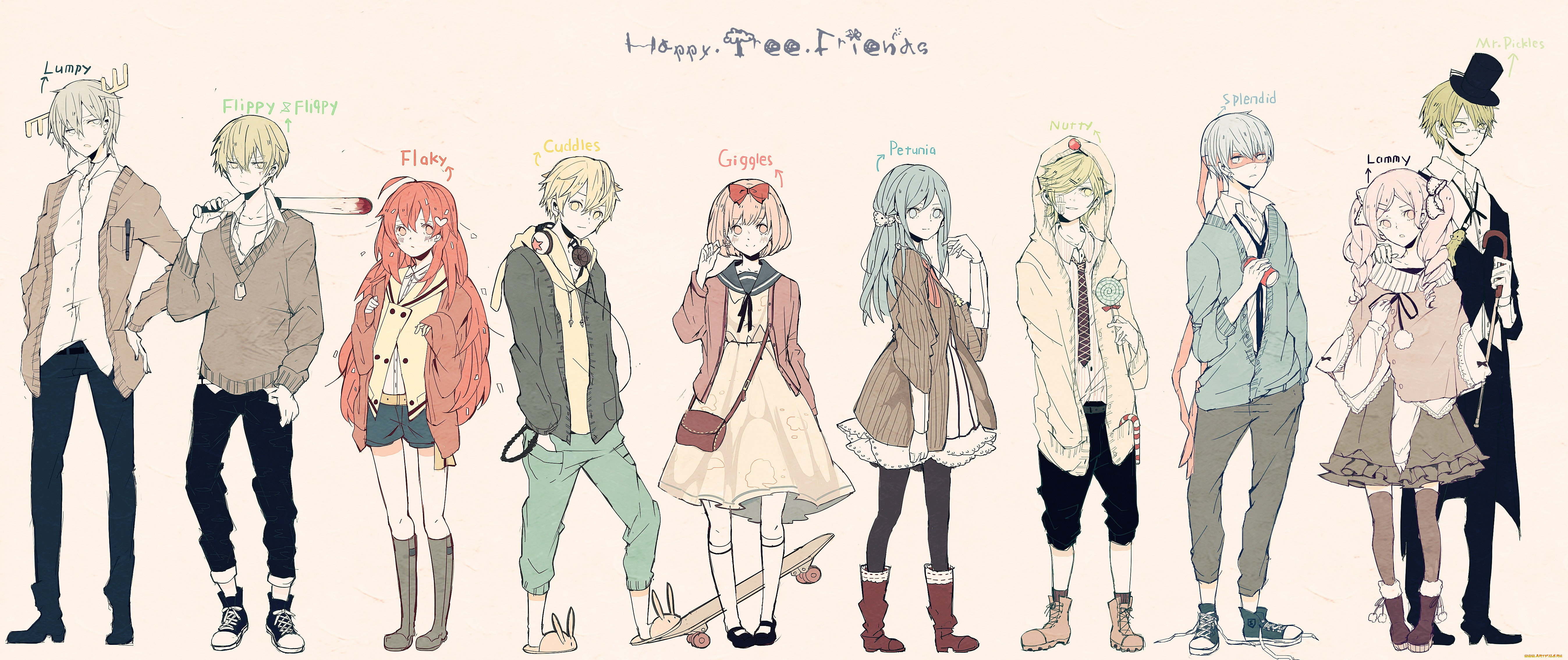 Обои Аниме Happy Tree Friends, обои для рабочего стола, фотографии аниме, happytree friends, персонажи Обои для рабочего стола, скачать обои картинкизаставки на рабочий стол.